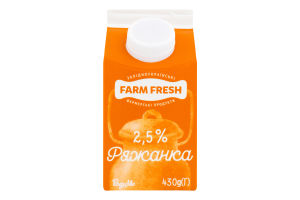 Ряжанка 2.5% Farm Fresh т/п 430г