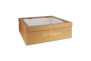 Коробка Le Silpo з вікном квадрат крафт 35*35*12см