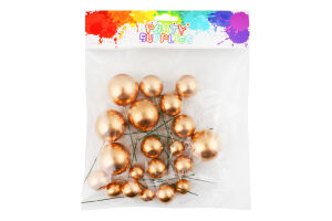 Топер д/торту Кулька золото 20шт