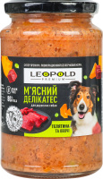 Корм д/собак М'ясний делікатес Преміум беззерновий з телятиною та овочами 400г твіст/б Леопольд