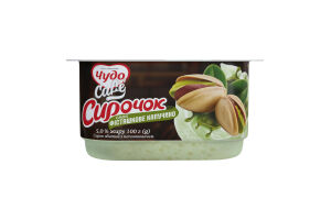 Сирок збитий 5,0% жиру з наповнювачем "Зі смаком "Фісташкове капучіно"", ТМ "Чудо" 100 г