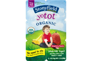 Stonyfield Organic Yotot Organic Yogurt Strawberry Banana - 6 CT