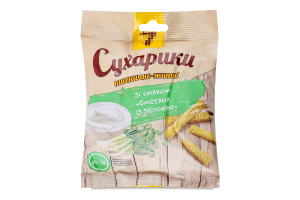 Сухарі Семерка пшеничні 90 г зі смаком сметани із зеленню