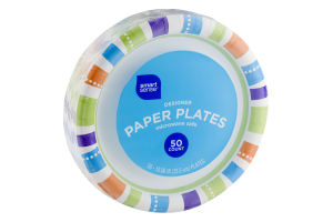 Smart Sense Designer Paper Plates 10.06 IN - 50 CT