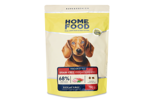 Корм д/собак Home Food 700 г качка індичка (мал. пород)