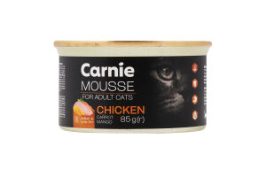 Корм д/дорослих котів Мус з куркою манго морквою та желе 85г ж/б Carnie