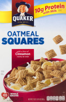 Quaker Oatmeal Squares With A Hint Of Cinnamon Crunchy Oat Cereal