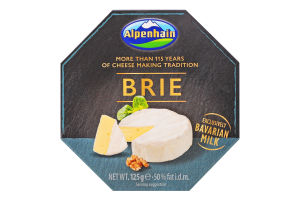 Сир 50% м'який з білою пліснявою Брі Селект Alpenhain к/у 0.125кг