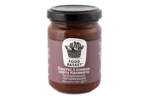 Паштет из оливок сорта Каламата консервированный пастеризованный Food Basket с/б 140г