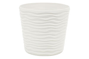 Горщик д/квітів Фьюжн 0,6л біла троянда з вставкою низький d12*11см арт115086 Алеана