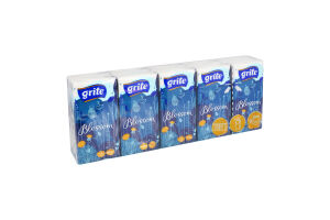 Хустинки носові паперові Блосом 3шари 10*10шт Гріт