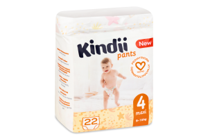 Трусики-подгузники для детей 9-15кг 4 Maxi Pants Kindii 22шт