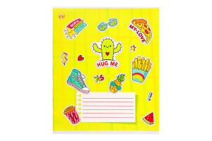 Зошит шкільний Люкс у косу лінію без допоміжної лінії 12аркушів Тетрада