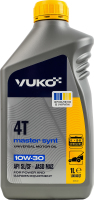 Олива моторна напівсинтетична всесезонна для систем змащування двигунів садової техніки 10W-30 4T Master synt Vuko 1л