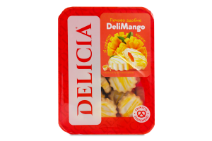 Печенье сдобное со вкусом манго DeliMango Delicia лоток 0.35кг