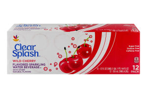 Ahold Clear Splash Flavored Sparkling Water Beverage Wild Cherry - 12 CT