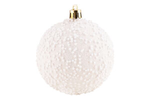 Прикраса ялинкова Куля Сніг 80мм 31335