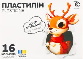 Пластилін 16кольорів 7С: