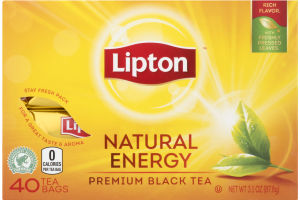 Lipton Premium Black Tea Natural Energy - 40 CT