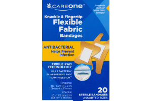 CareOne Kuckle & Fingertip Bandages Flexible Fabric - 20 CT