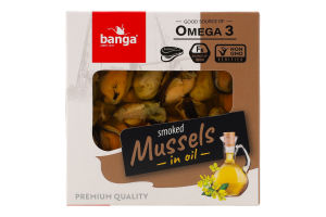 Мидии копченые в масле Banga к/у 120г
