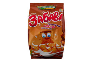 Сніданки сухі круп'яні подушечки неглазуровані з начинкою з какао Смачна забава Золоте Зерно м/у 100г