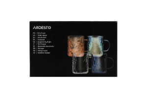 Чашка Shine mix 260мл боросилікатне скло 4шт Ardesтo