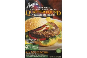Amy's Quarter Pound Veggie Burger - 4 CT