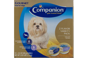 Companion Gourmet Food for Dogs Variety Pack - 12 CT