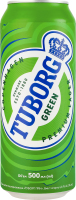Пиво 500мл 4.6% светлое пастеризованное Green Tuborg ж/б