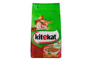 Корм сухой полнорационный для взрослых котов С говядиной и овощами KiteKat м/у 1.8кг