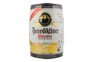 Пиво 5л 5.4% світле нефільтроване Weissbier Benediktiner з/б