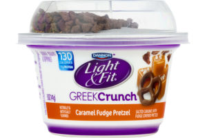 Dannon Light & Fit Greek Crunch Nonfat Yogurt Caramel Fudge Pretzel