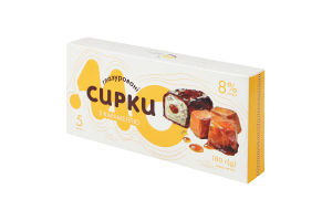 Сырок глазированный 8% с сахаром с карамелью Молочний острів к/у 180г