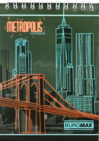Блокнот н/пруж. Buromax Metropolis А6 48 арк. кл. черв.