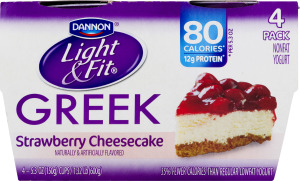 Dannon Light & Fit Greek Yogurt Strawberry Cheesecake - 4 CT