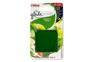 Освежитель воздуха гелевый сменный аромаблок Свежесть утра Sensations Glade 8г