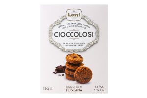 Печенье сдобное тосканское с какао и шоколадной крошкой Cioccolosi Lenzi к/у 150г