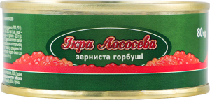Икра лососевая зернистая горбуши ТОВ Юніверсал Фіш Компані ж/б 80г