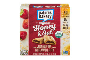 Nature's Bakery Organic Honey & Oat Soft Baked Bar Strawberry - 6 PK