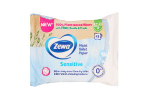 Бумага туалетная влажная Sensitive Zewa 42шт