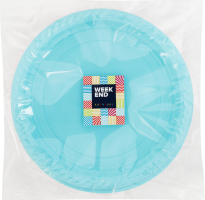 Набір тарілок пластикових 5 рожевих + 5 бірюзових d22см Мікс Karnaval Weekend 10шт