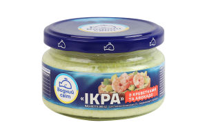 «Ікра». Продукт з ікрою океанічної риби, креветками і смаком авокадо пастеризований,160,ВС