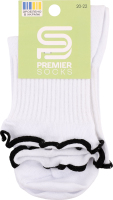 Шкарпетки дит Premier socks високі рюш білі р20-22