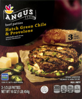 Ahold Angus Beef Patties Hatch Green Chile & Provolone - 3 CT