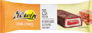 Батончик протеиновый глазированный с подсластителями Карамель и арахис FitWin м/у 60г