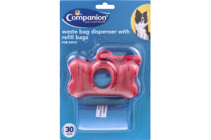 Companion Dog Waste Bag Dispenser with Refill Bags - 30 Bag CT