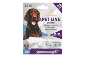 Краплі д/собак від 20 до 30кг Пет Лайн Зе Ван протипаразитні 3мл Палладіум