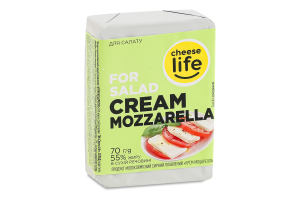 Продукт молоковмісний сирний плавлений "Крем-Моцарелла" 55% ТМ "Cheese life" 70