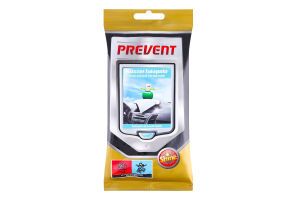 Вологі серветки для очищення салону PREVENT 20 серветок арт.TE01612